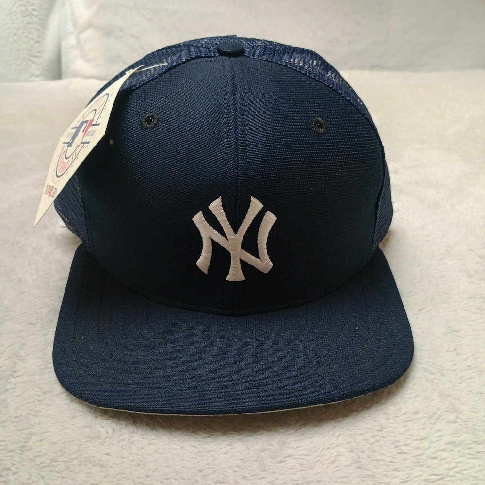 Vintage New York Yankees Hat Cap Trucker New Era DuPont Visor SnapBack 80s USA